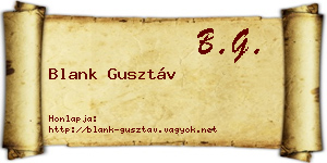 Blank Gusztáv névjegykártya